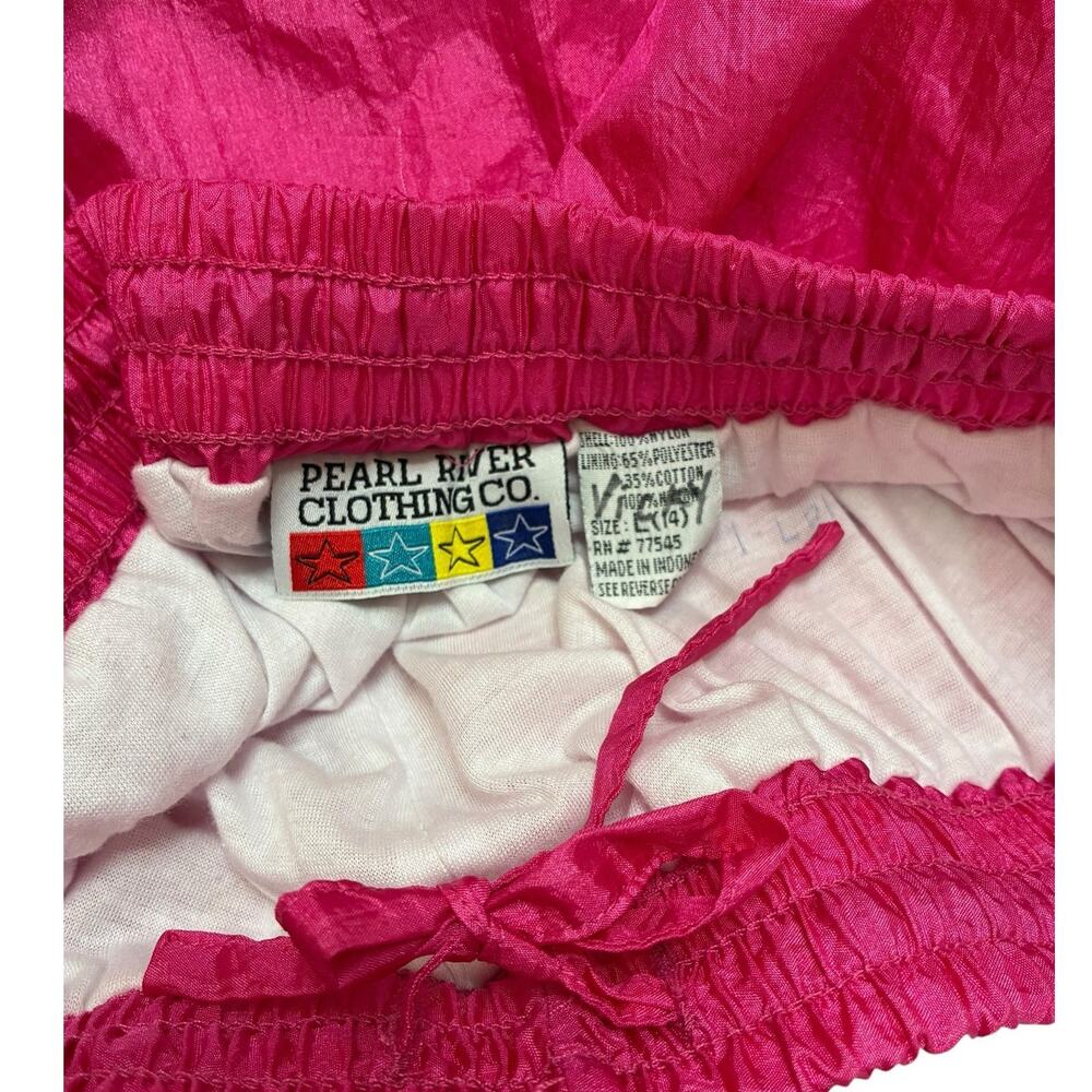 Vtg Pearl River Clothing Co Pink Nylon Track Jogger Pants Youth L 14/Womens XSP - Picture 8 of 8